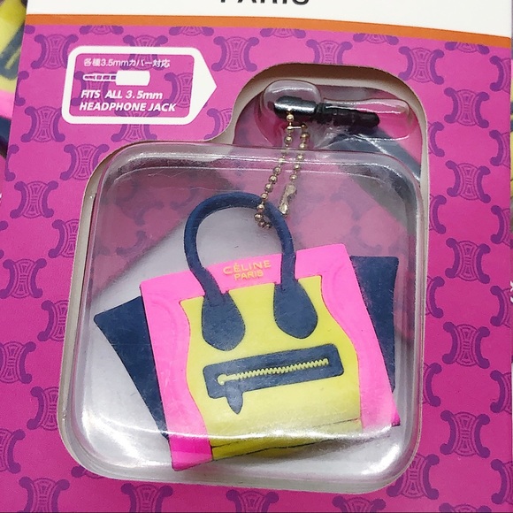Pink/Yellow//Blue Silicone Purse Cell Phone Charm - Picture 2 of 3